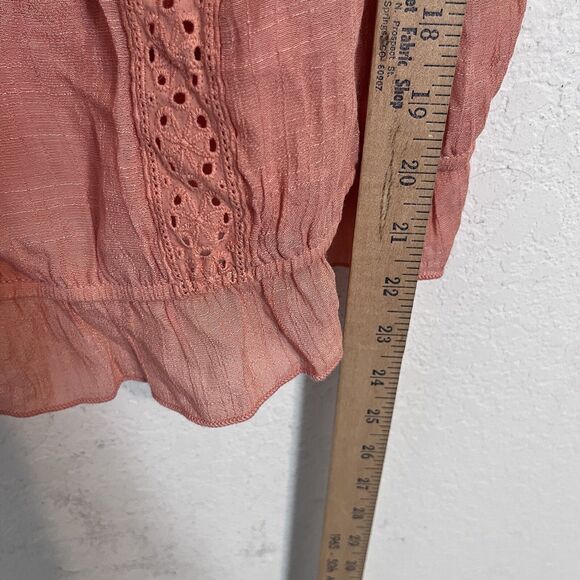 The General Good Stitch Fix Womens Peasant Top XL Orange Short Sleeve Cottagcore - Picture 8 of 10